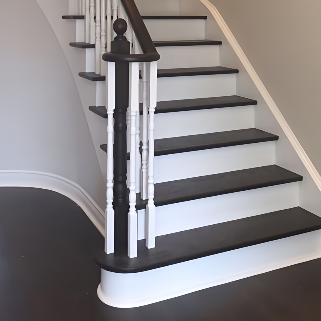 A beautifully refinished staircase